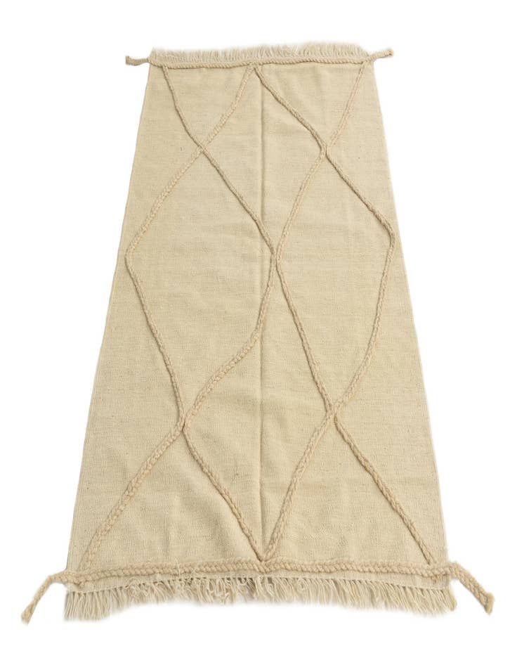 Detail image of  3' 4 x 4' 10  Hand Knotted Moroccan Wool Rug