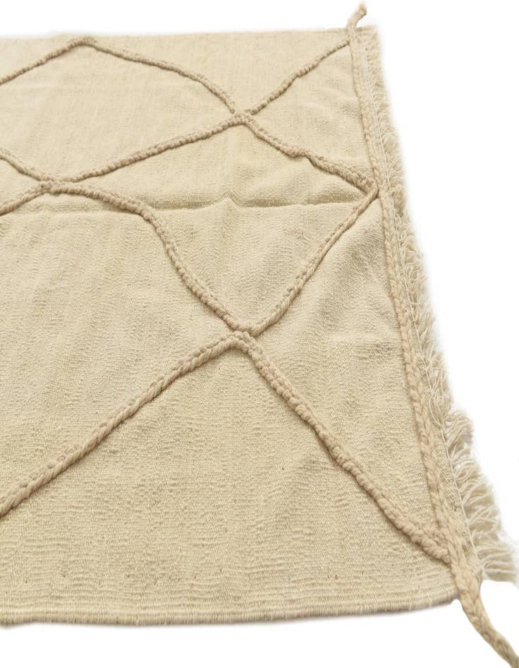 Detail image of  3' 4 x 4' 10  Hand Knotted Moroccan Wool Rug