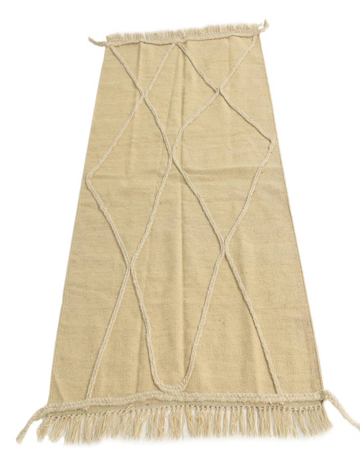 Detail image of  3' 5 x 5'  Hand Knotted Moroccan Wool Rug