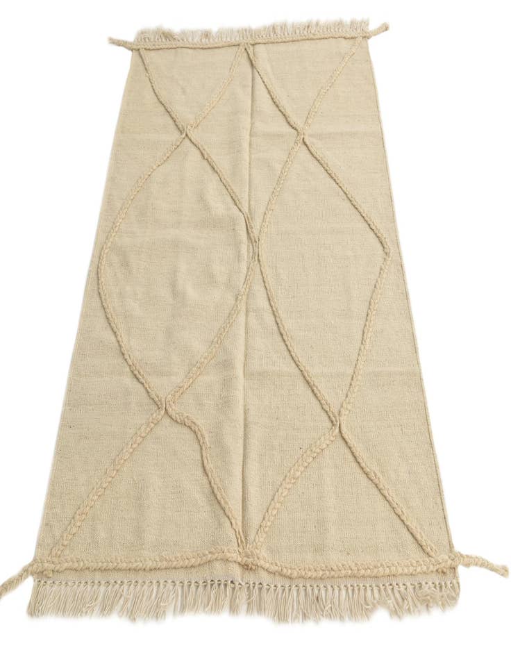 Detail image of  3' 7 x 5'  Hand Knotted Moroccan Wool Rug