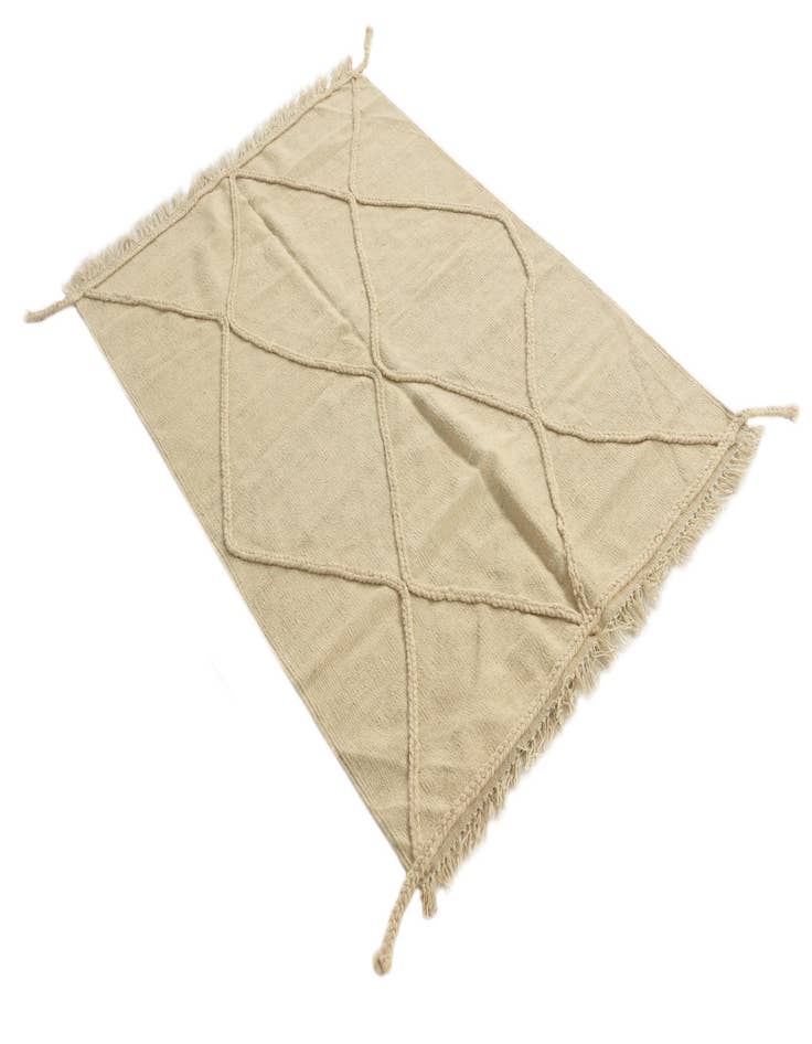 Detail image of  3' 4 x 5'  Hand Knotted Moroccan Wool Rug