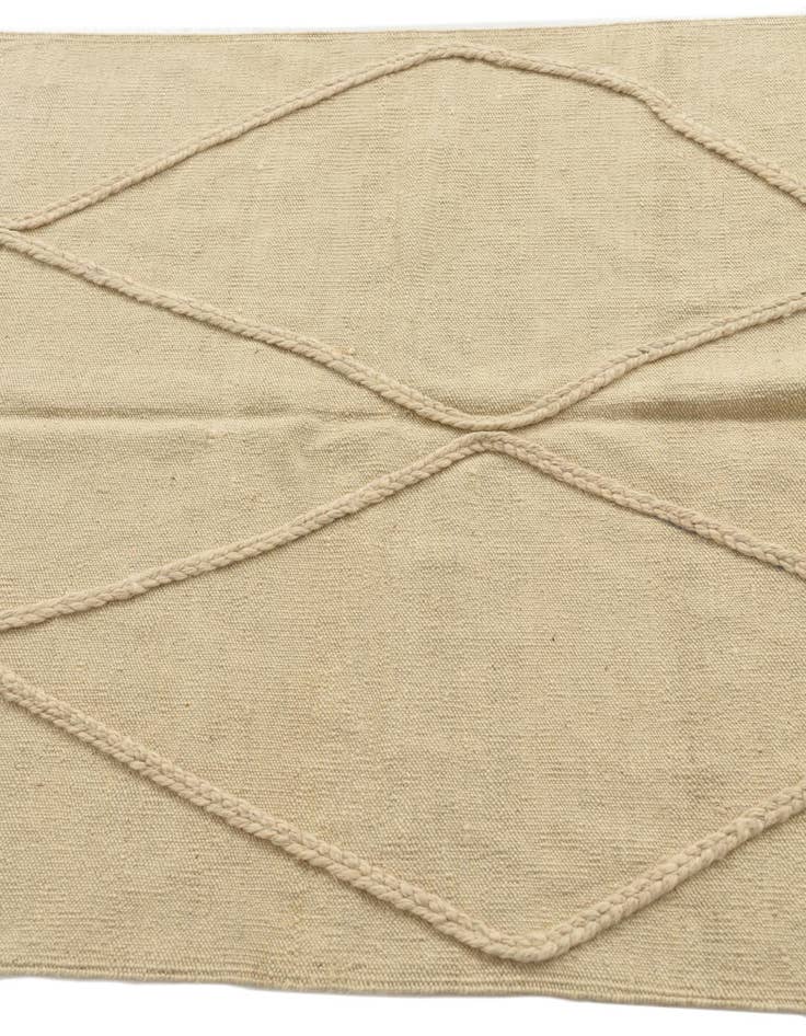 Detail image of  3' 4 x 5'  Hand Knotted Moroccan Wool Rug