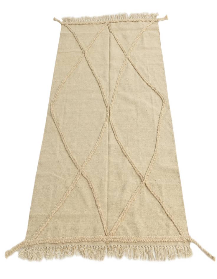 Detail image of  3' 5 x 4' 10  Hand Knotted Moroccan Wool Rug