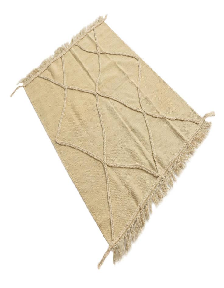 Detail image of  3' 5 x 4' 9  Hand Knotted Moroccan Wool Rug