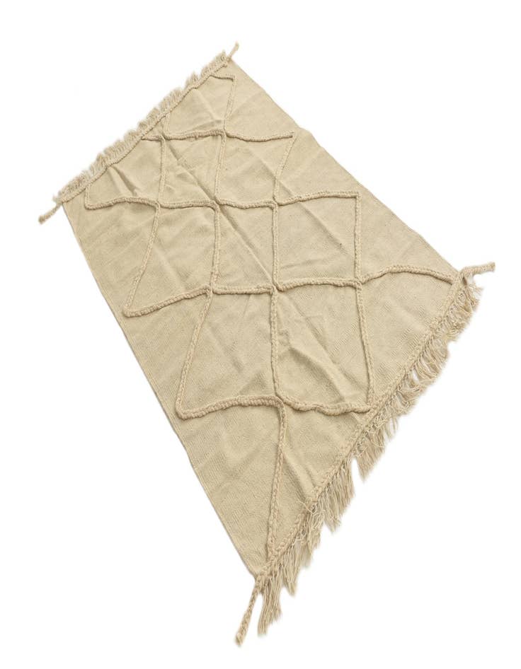 Detail image of  3' 4 x 5'  Hand Knotted Moroccan Wool Rug