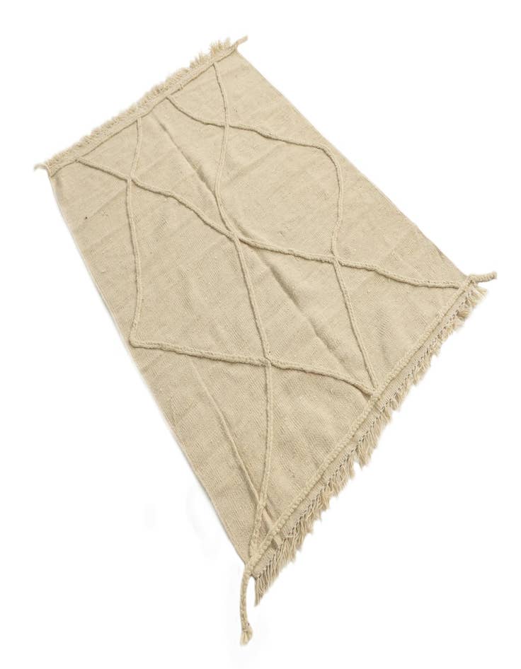 Detail image of  3' 5 x 5'  Hand Knotted Moroccan Wool Rug