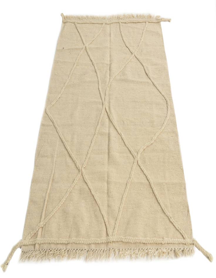 Detail image of  3' 5 x 5'  Hand Knotted Moroccan Wool Rug