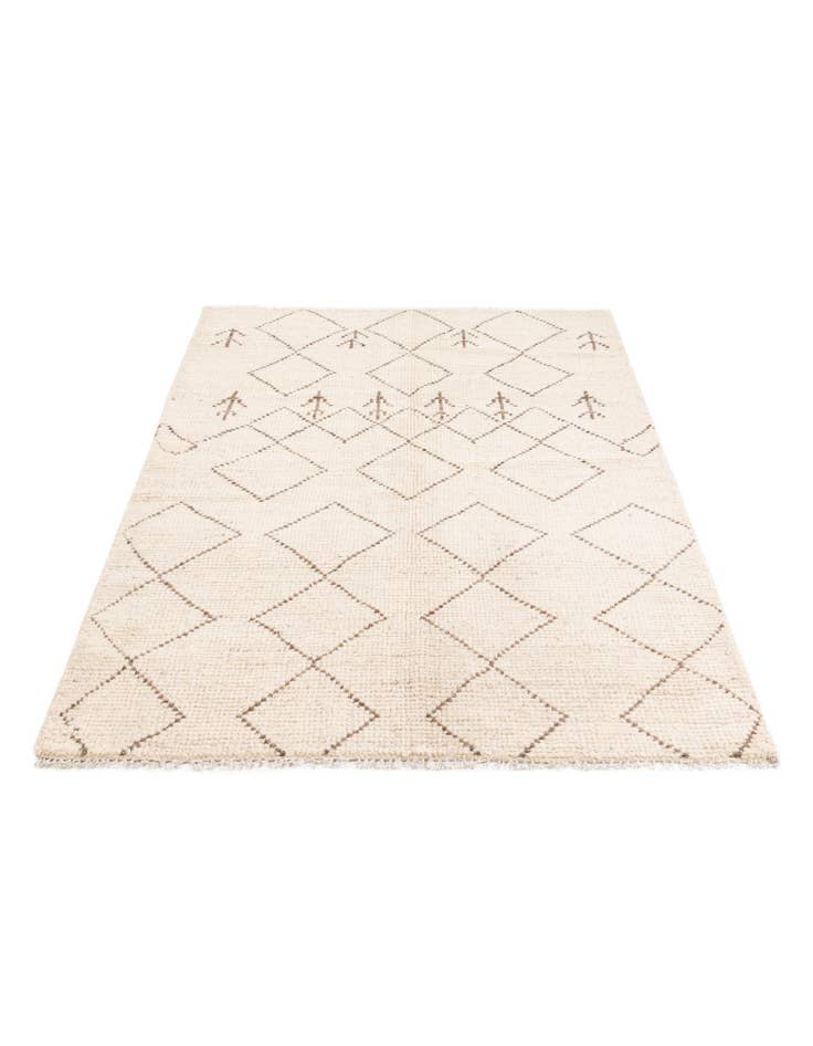 Detail image of  4' 2 x 6' 2  Hand Knotted Moroccan Wool Rug