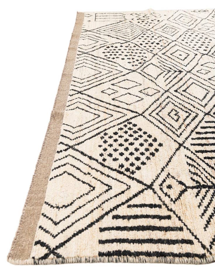 Detail image of  8' 7 x 10'  Hand Knotted Moroccan Wool Rug
