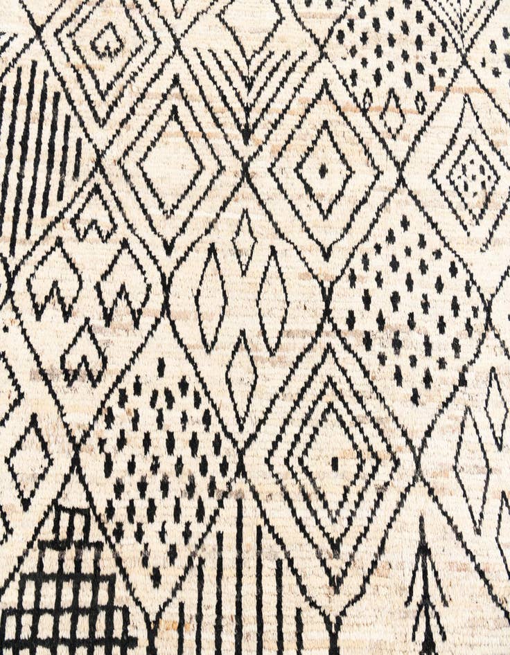 Detail image of  8' 7 x 10'  Hand Knotted Moroccan Wool Rug