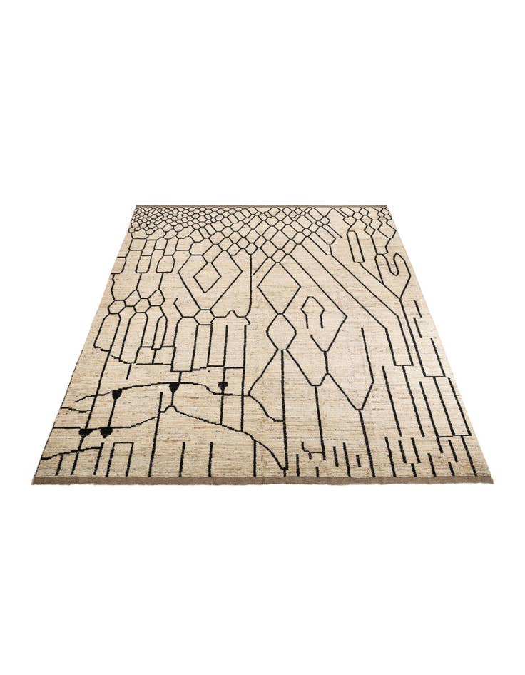 Detail image of  12' 7 x 15' 7  Hand Knotted Moroccan Wool Rug