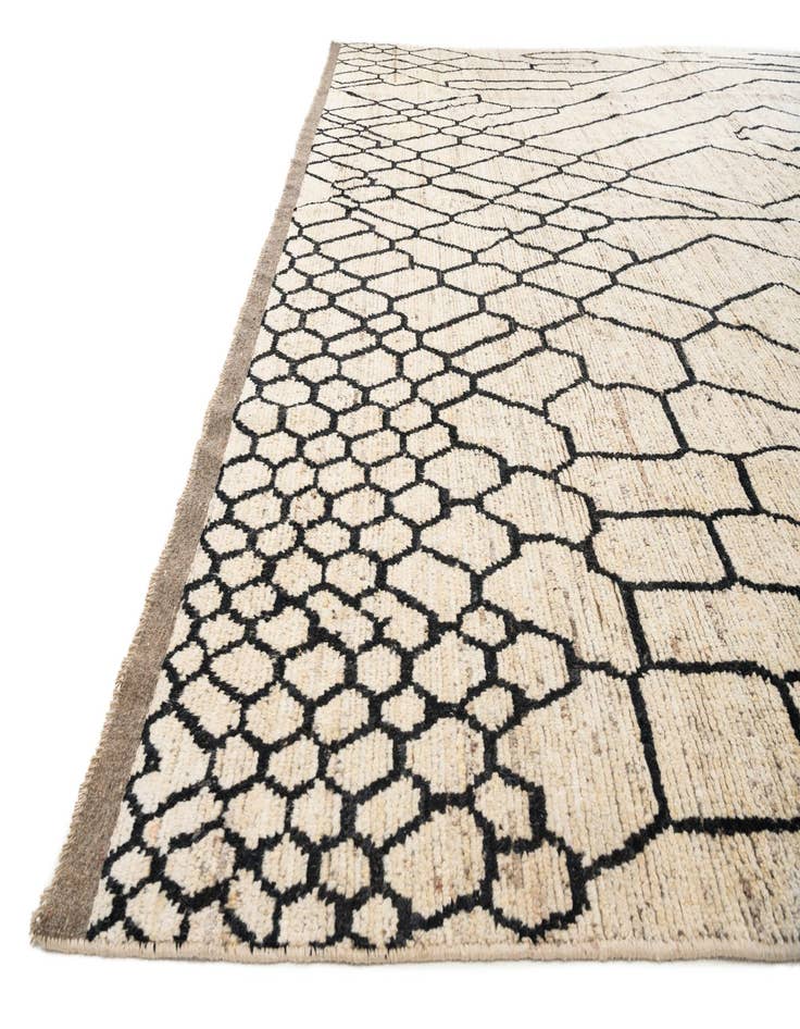 Detail image of  12' 7 x 15' 7  Hand Knotted Moroccan Wool Rug