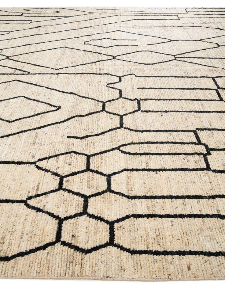 Detail image of  12' 7 x 15' 7  Hand Knotted Moroccan Wool Rug