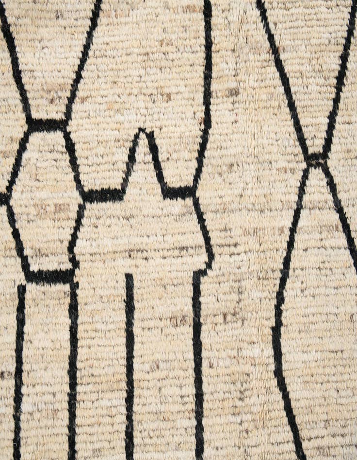 Detail image of  12' 7 x 15' 7  Hand Knotted Moroccan Wool Rug