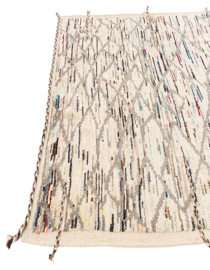 Detail image of  5' 2 x 8' 3  Hand Knotted Moroccan Wool Rug