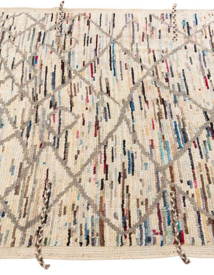 Detail image of  5' 2 x 8' 3  Hand Knotted Moroccan Wool Rug