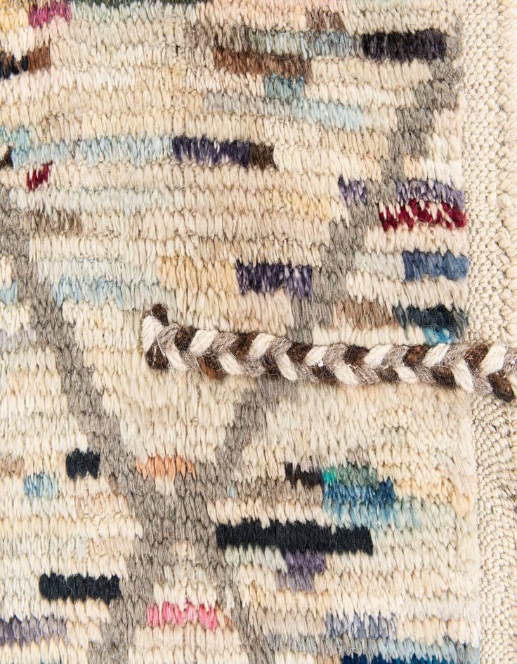 Detail image of  5' 2 x 8' 3  Hand Knotted Moroccan Wool Rug