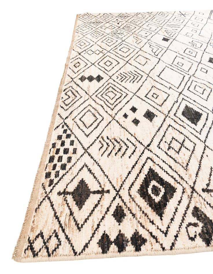 Detail image of  10' 5 x 13' 7  Hand Knotted Moroccan Wool Rug