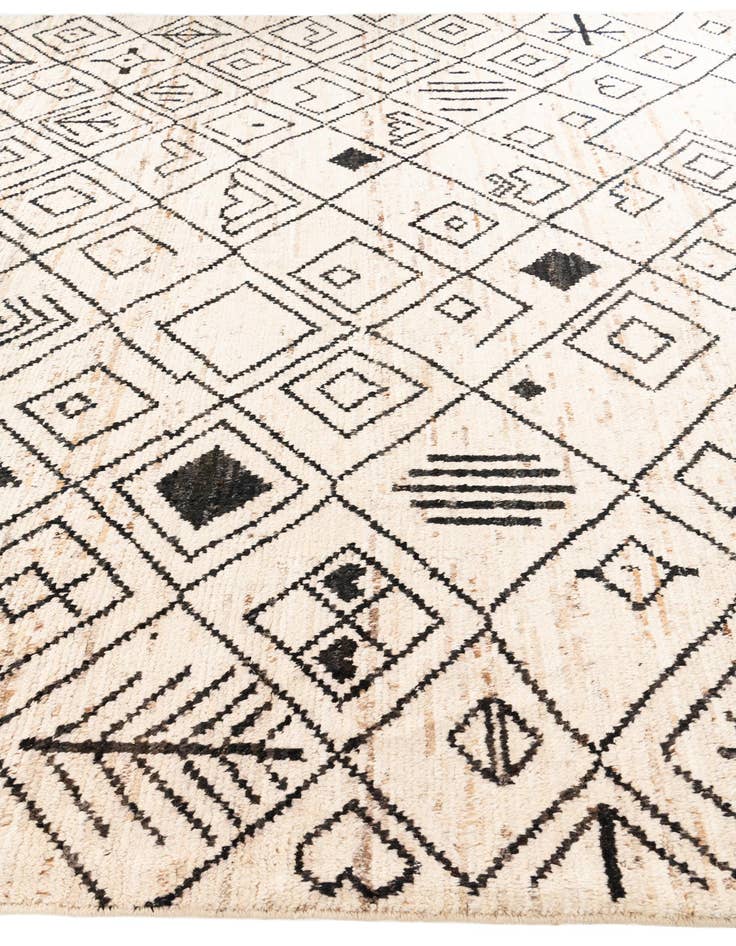 Detail image of  10' 5 x 13' 7  Hand Knotted Moroccan Wool Rug