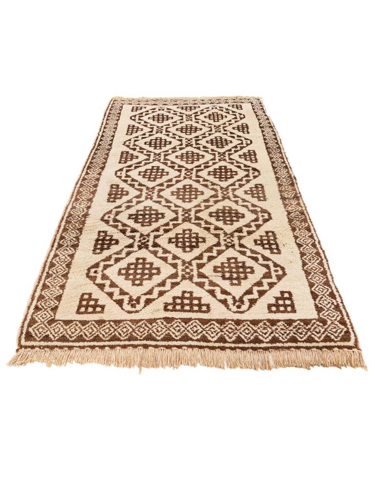 Detail image of  3' 8 x 7'  Hand Knotted Moroccan Wool Rug