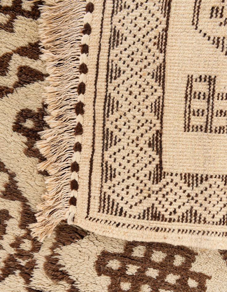 Detail image of  3' 8 x 7'  Hand Knotted Moroccan Wool Rug