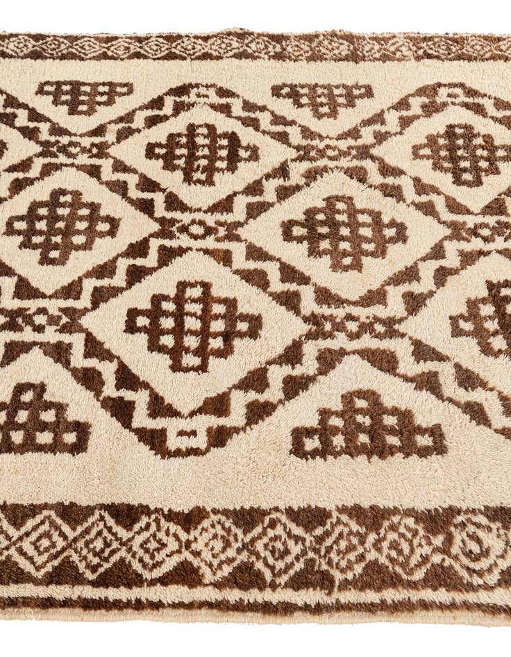 Detail image of  3' 8 x 7'  Hand Knotted Moroccan Wool Rug