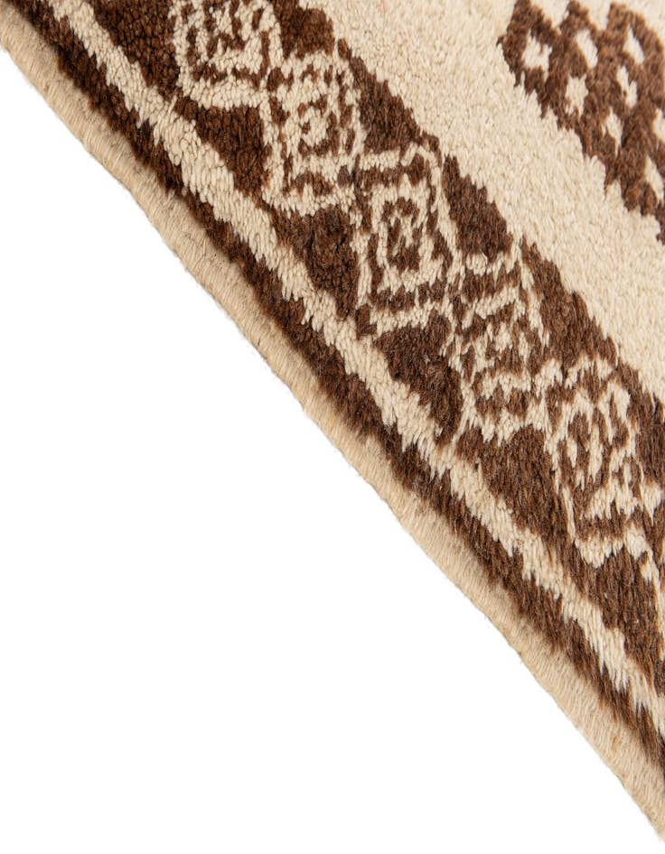 Detail image of  3' 8 x 7'  Hand Knotted Moroccan Wool Rug