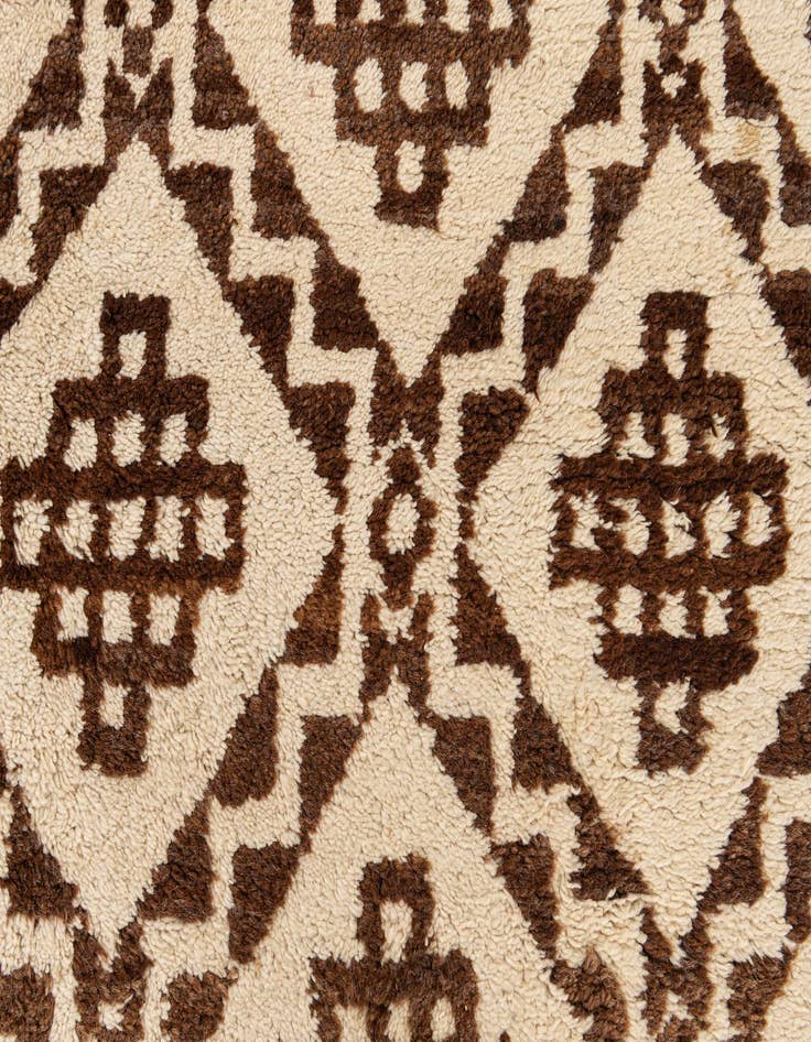 Detail image of  3' 8 x 7'  Hand Knotted Moroccan Wool Rug