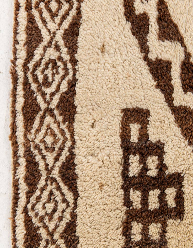 Detail image of  3' 8 x 7'  Hand Knotted Moroccan Wool Rug