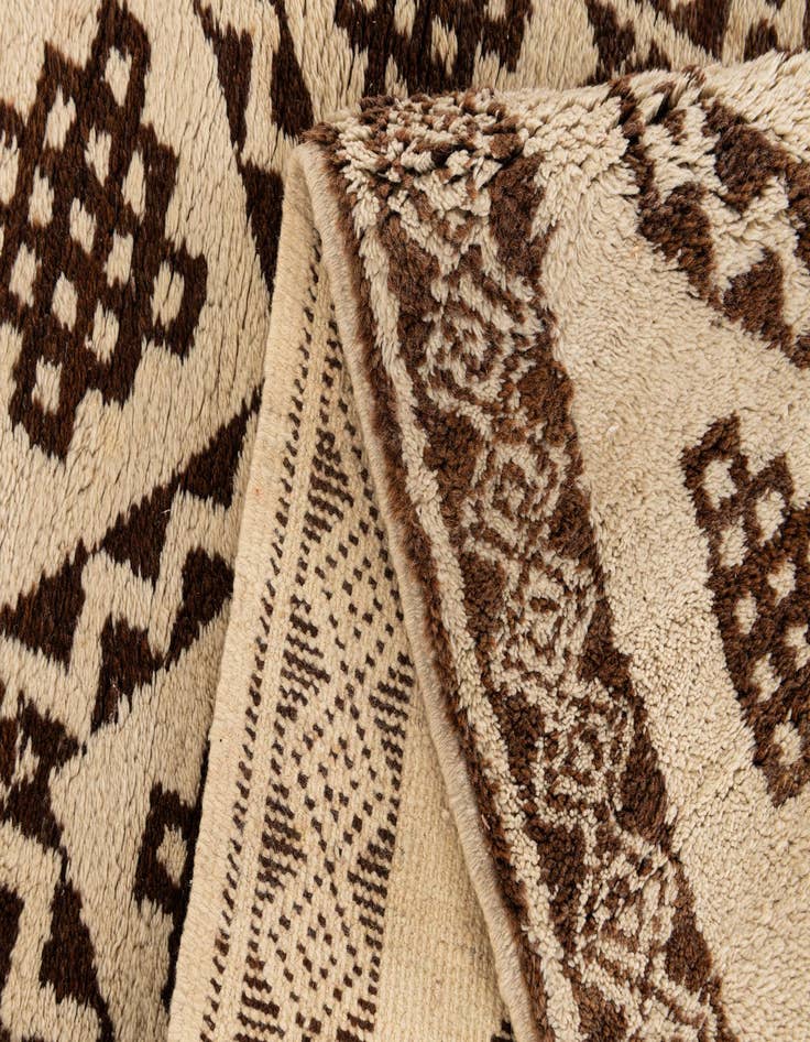 Detail image of  3' 8 x 7'  Hand Knotted Moroccan Wool Rug