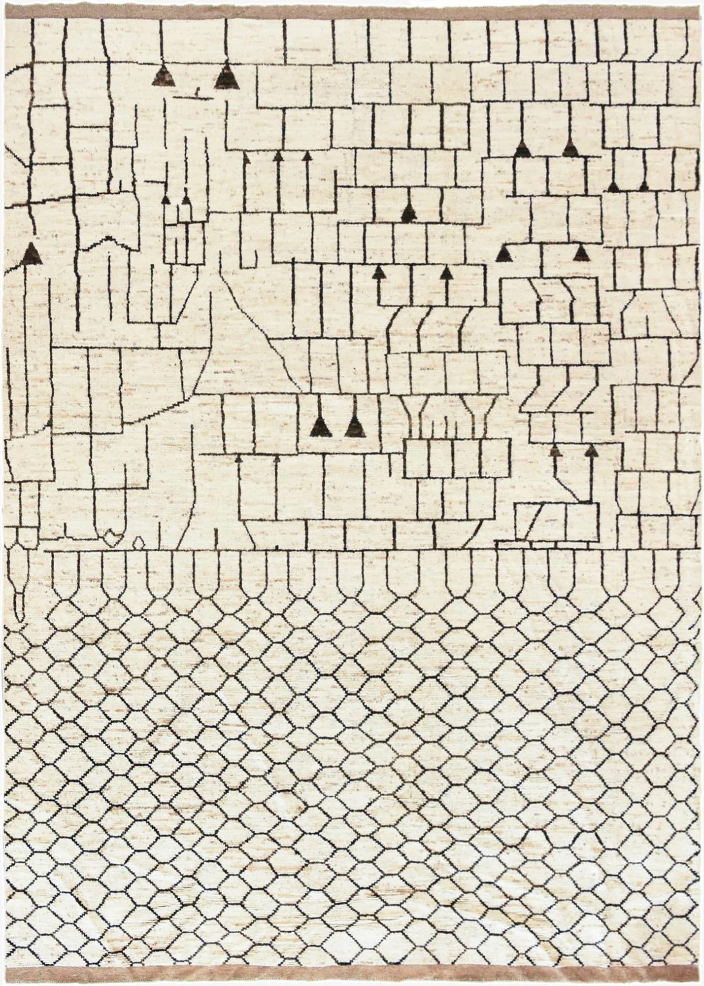  12' 6 x 17' 6  Hand Knotted Moroccan Wool Rug