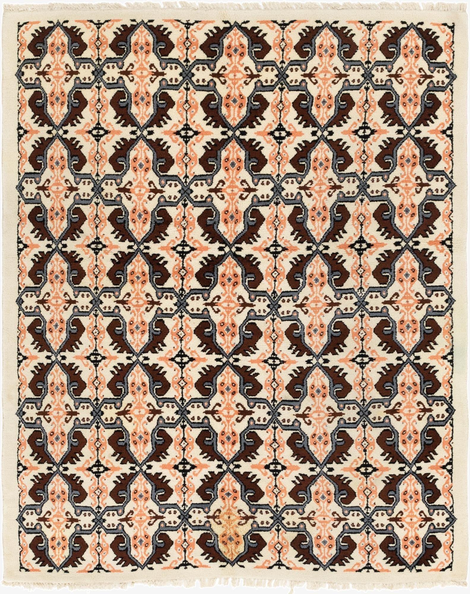  5' 8 x 7' 2  Hand Knotted Moroccan Wool Rug