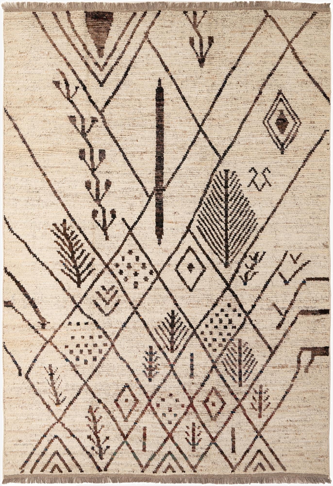  6' 7 x 9' 8  Hand Knotted Moroccan Wool Rug