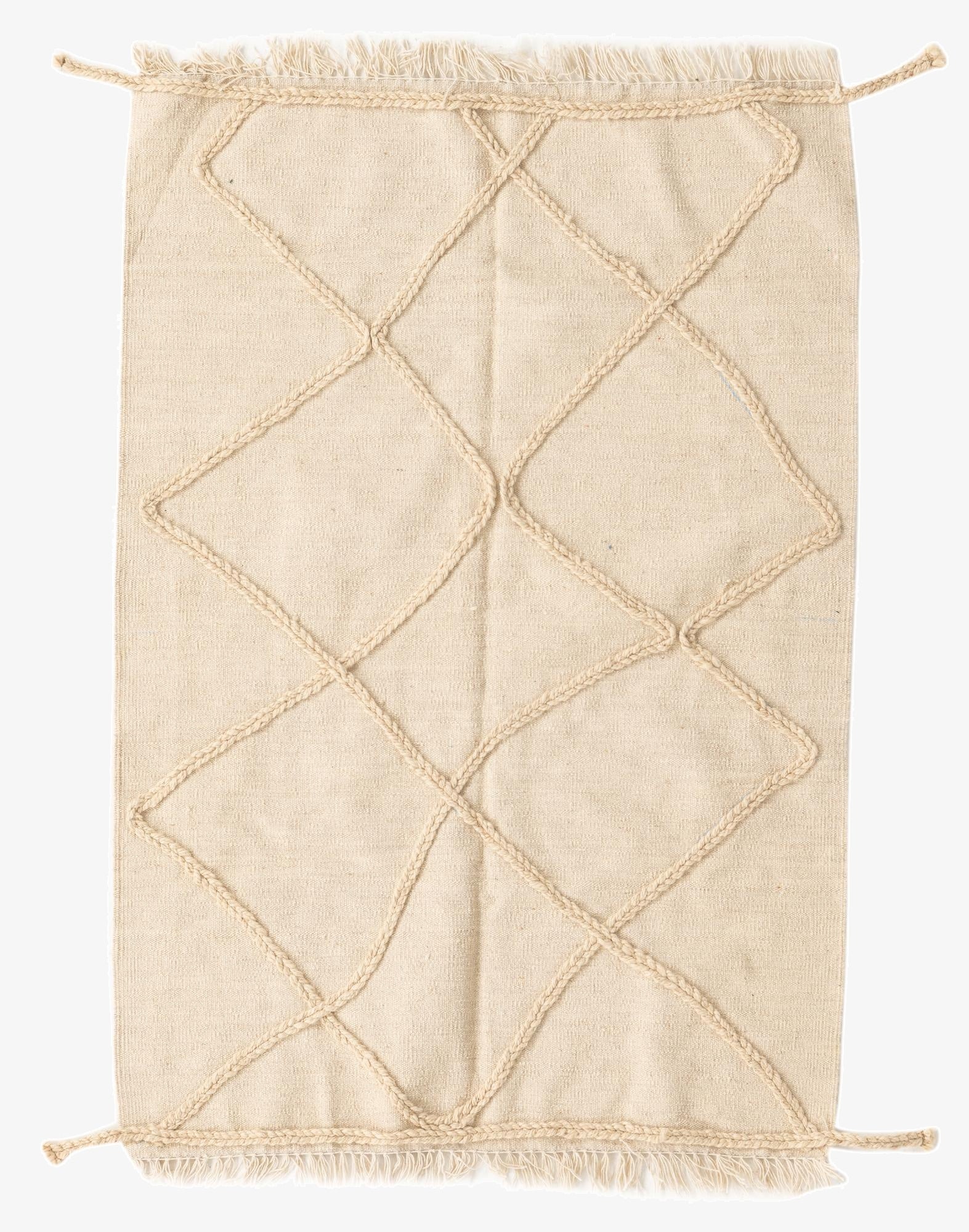  3' 5 x 5'  Hand Woven Moroccan Wool Rug