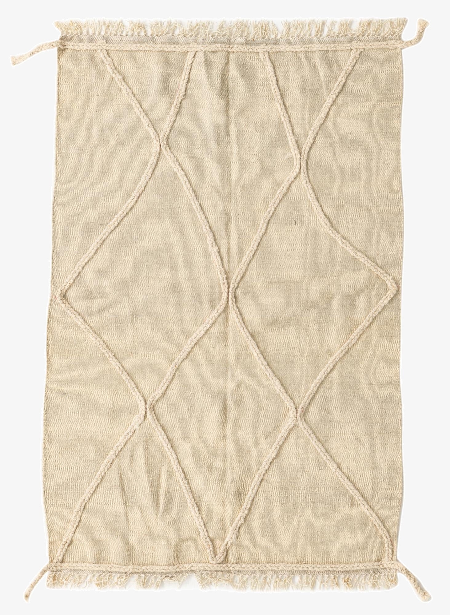  3' 4 x 5' 1  Hand Knotted Moroccan Wool Rug