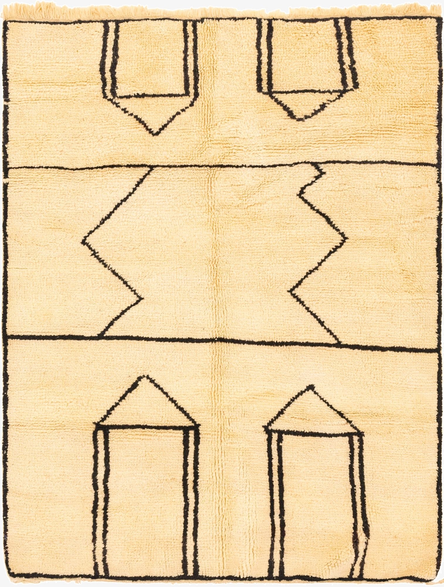  5' 6 x 7' 5  Hand Knotted Moroccan Wool Rug