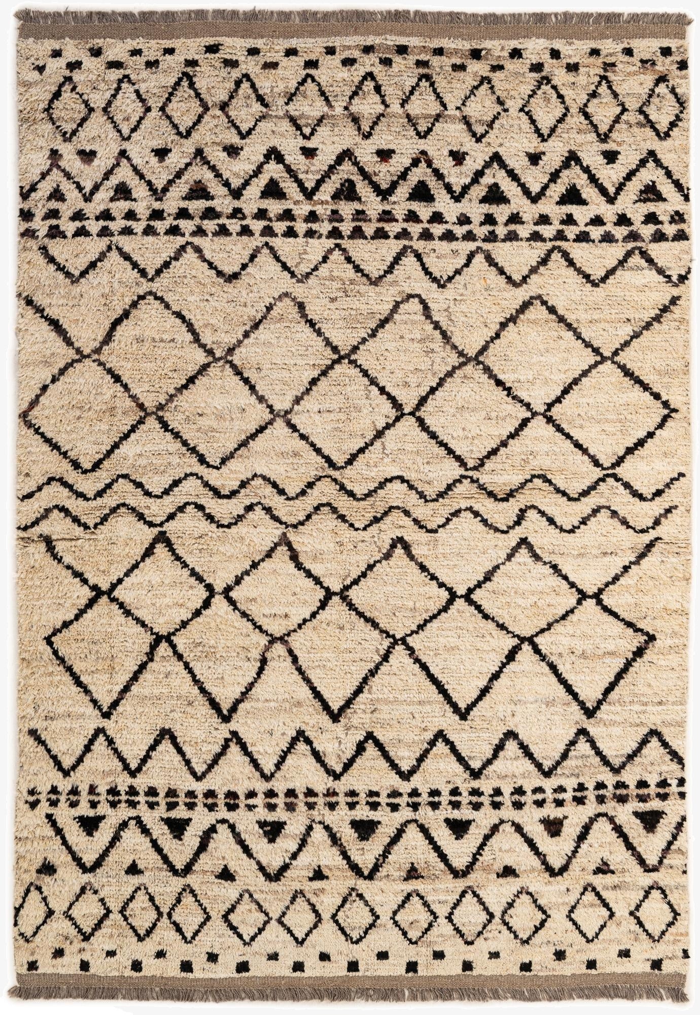  5' 5 x 7' 8  Hand Knotted Moroccan Wool Rug