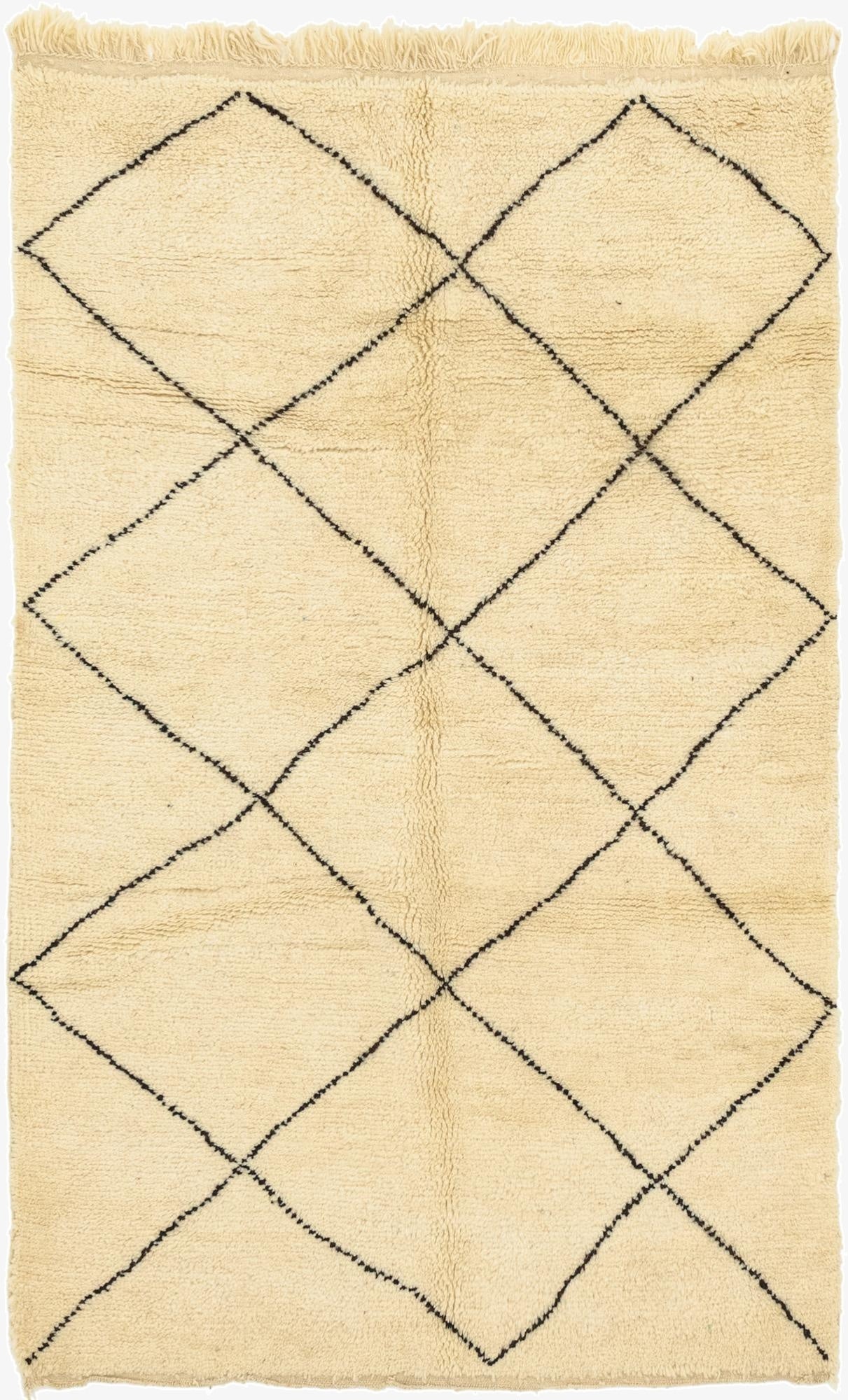  5' 1 x 8' 3  Hand Knotted Moroccan Wool Rug