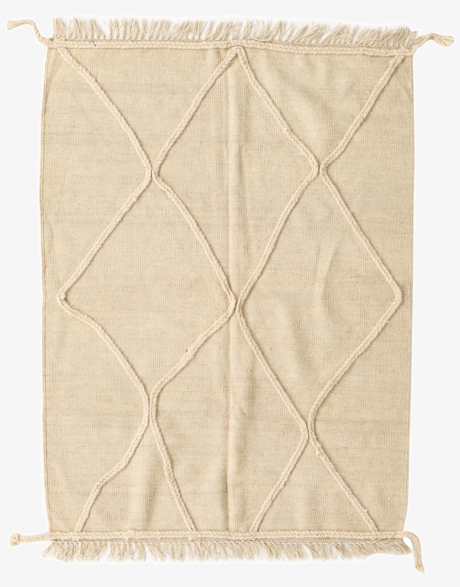  3' 7 x 4' 10  Hand Knotted Moroccan Wool Rug