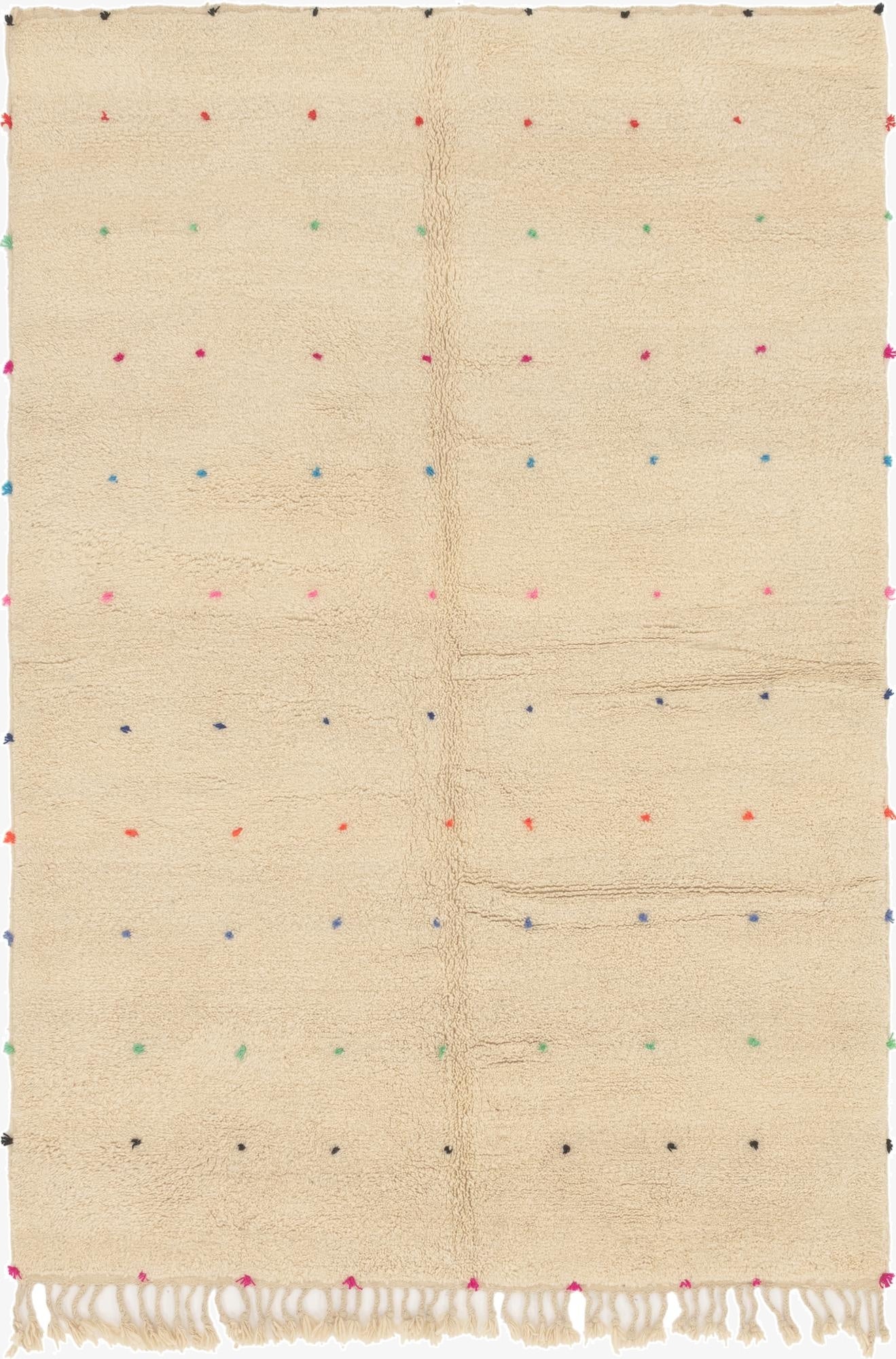  6' 8 x 9' 10  Hand Knotted Moroccan Wool Rug