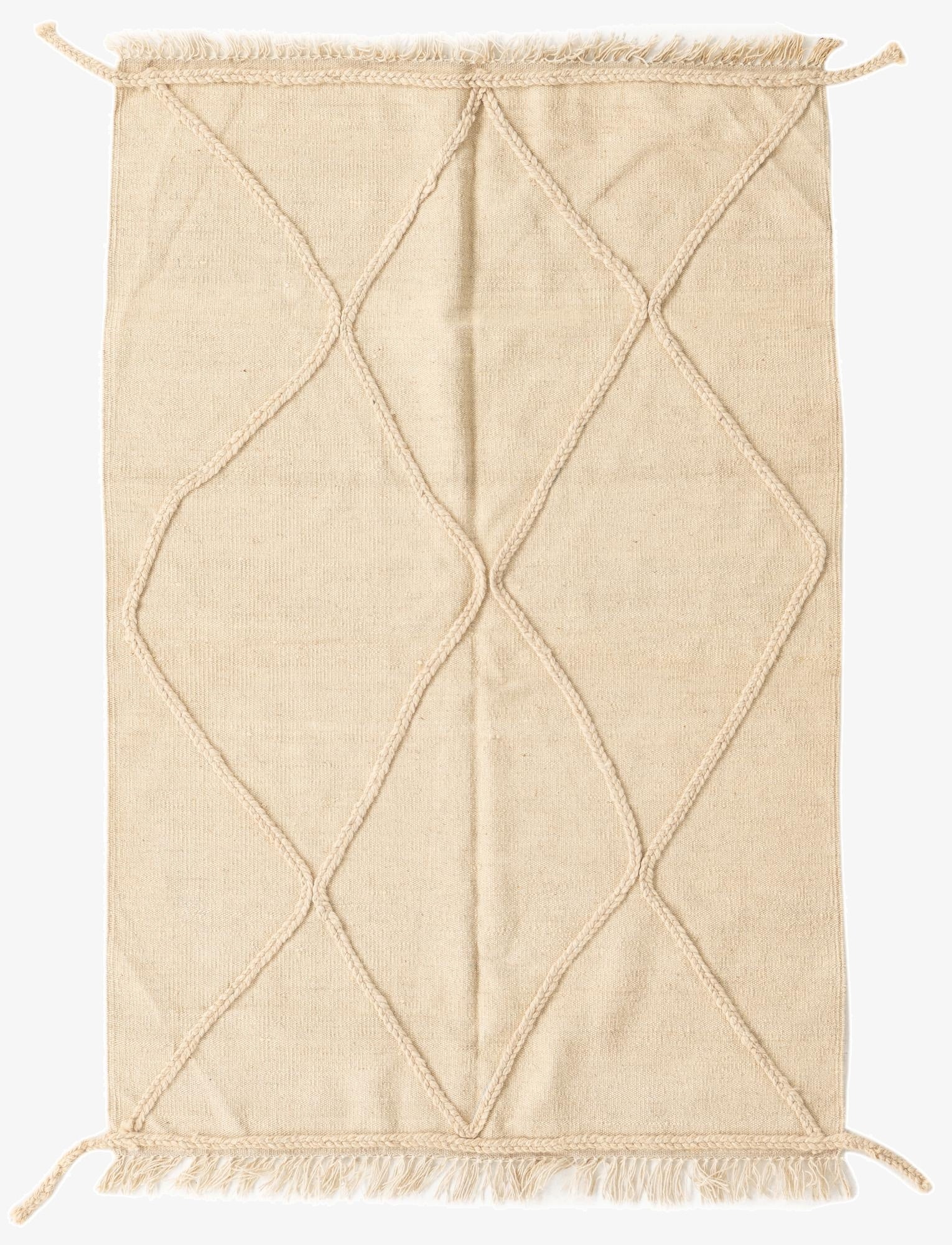  3' 4 x 5'  Hand Knotted Moroccan Wool Rug