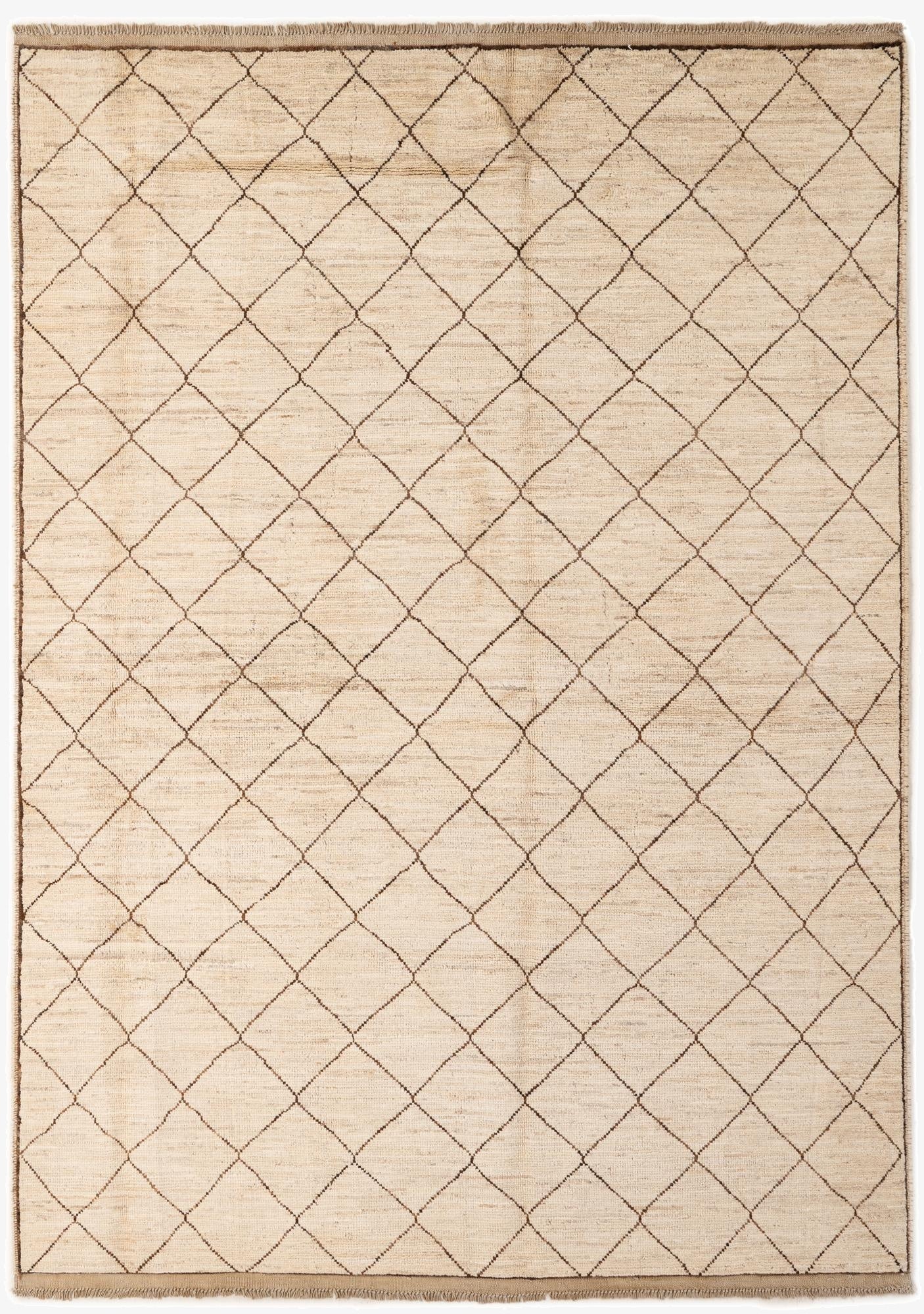  5' 9 x 8' 3  Hand Knotted Moroccan Wool Rug