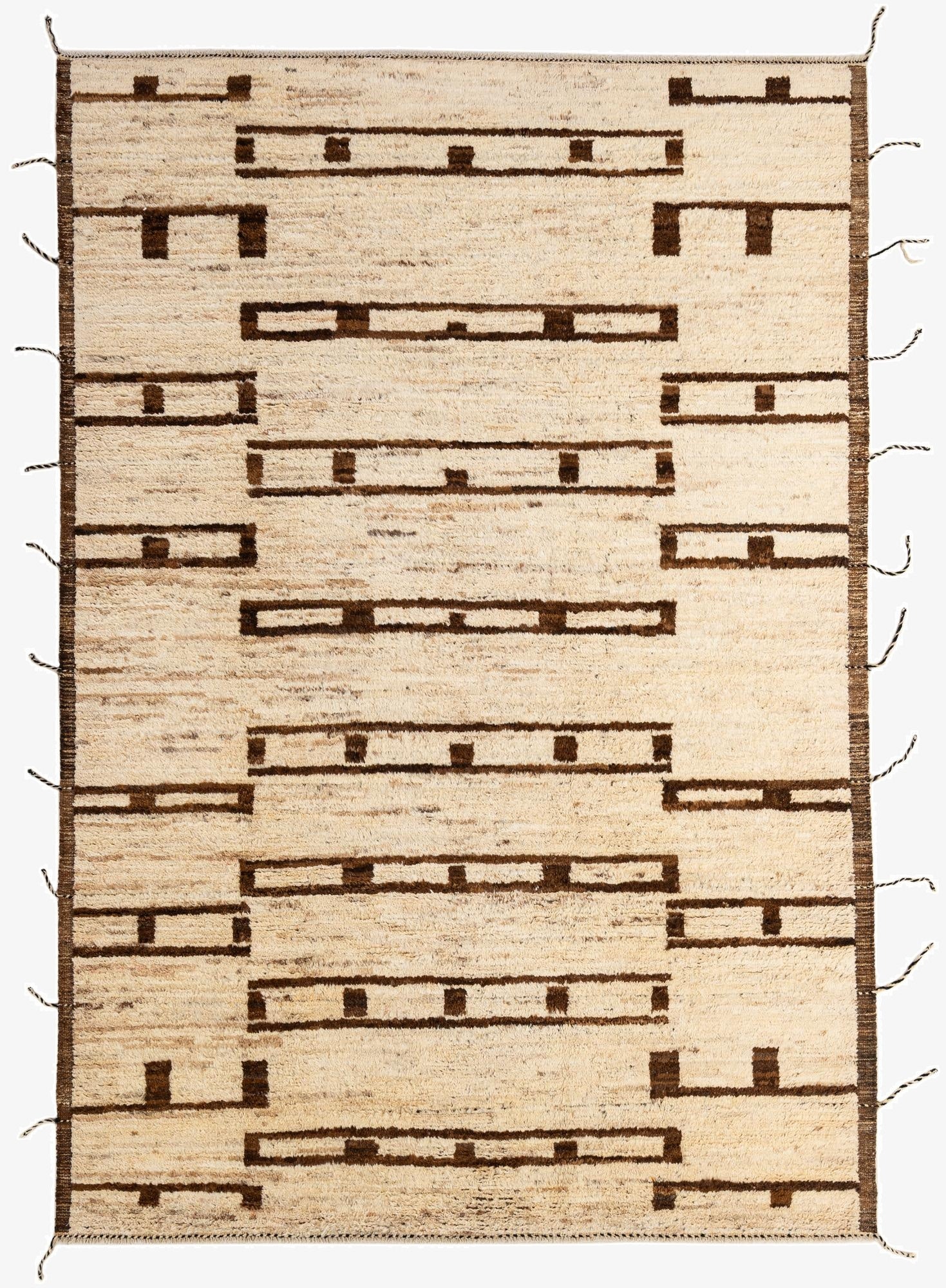  6' 9 x 9' 9  Hand Knotted Moroccan Wool Rug
