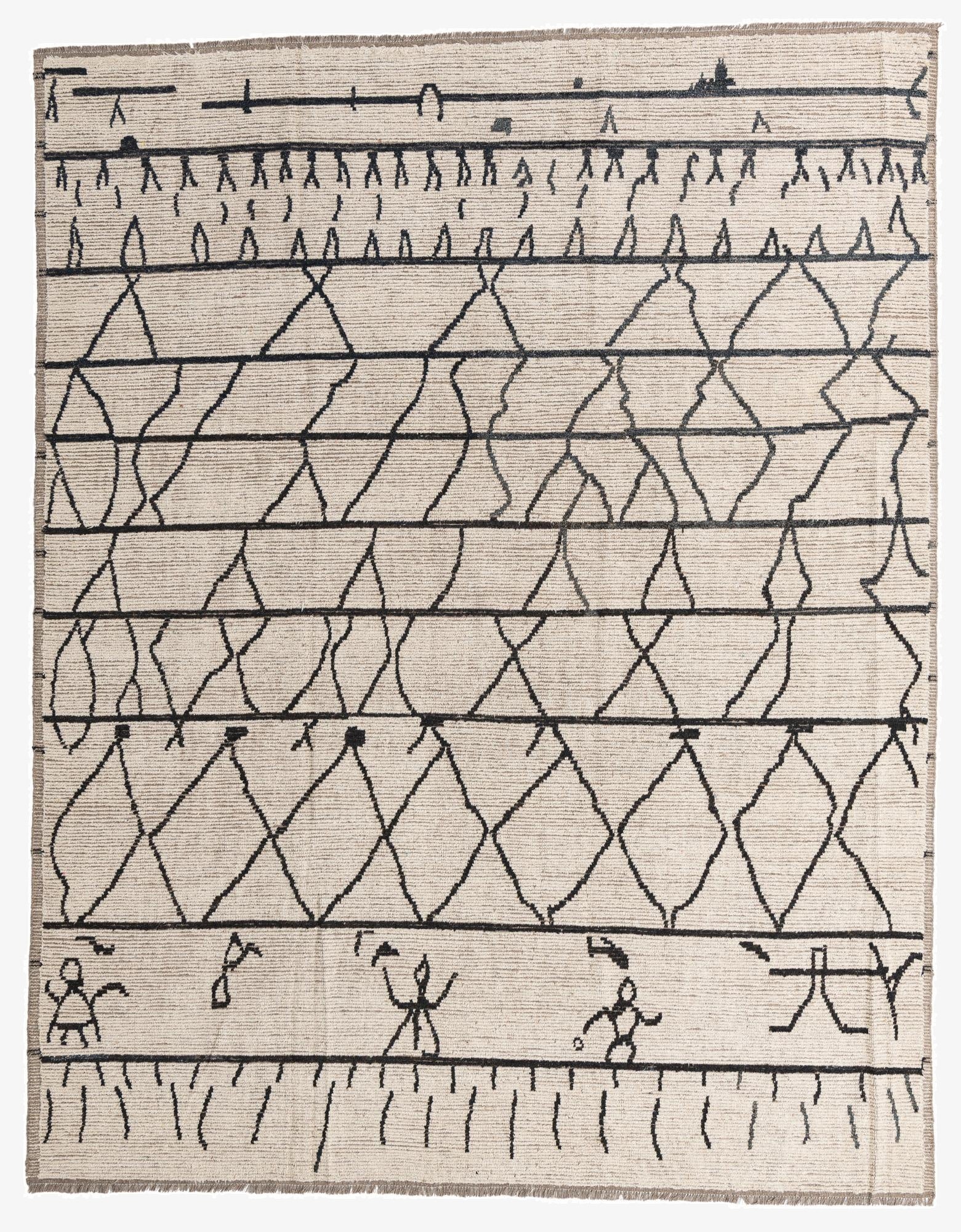  9' 3 x 11' 8  Hand Knotted Moroccan Wool Rug