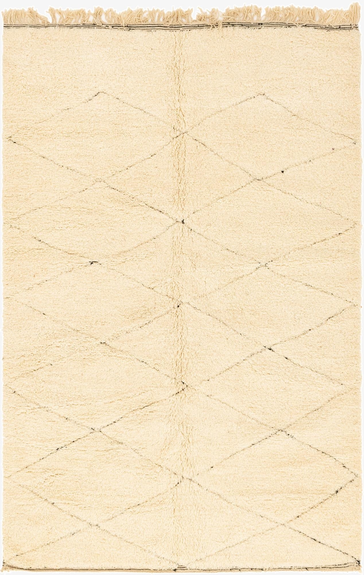  6' 7 x 9' 9  Hand Knotted Moroccan Wool Rug