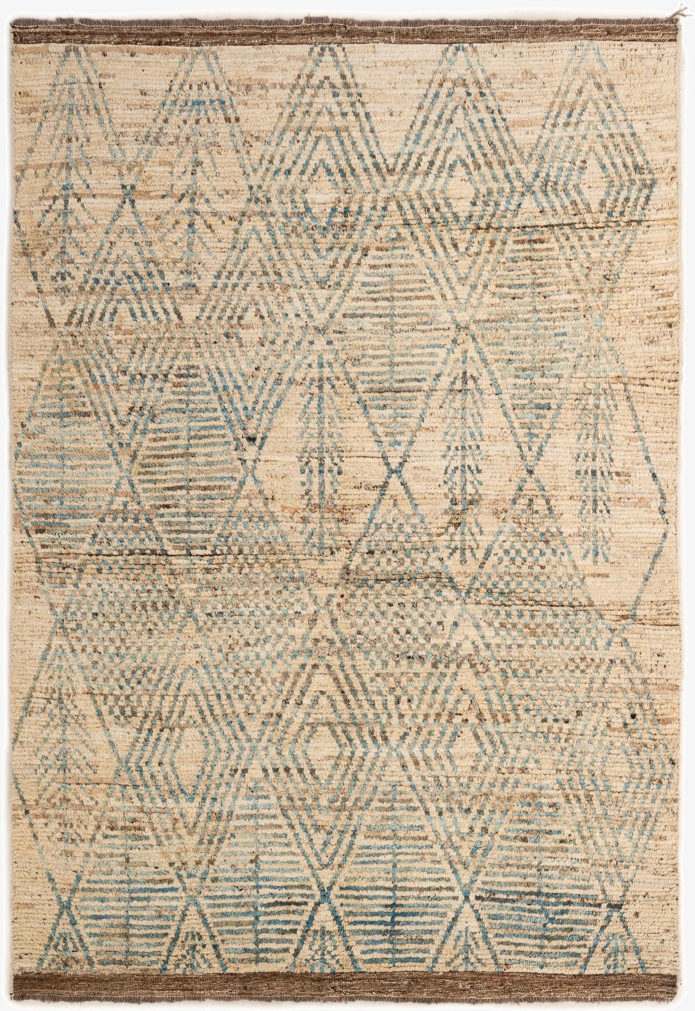  5' 10 x 8' 5  Hand Knotted Moroccan Wool Rug