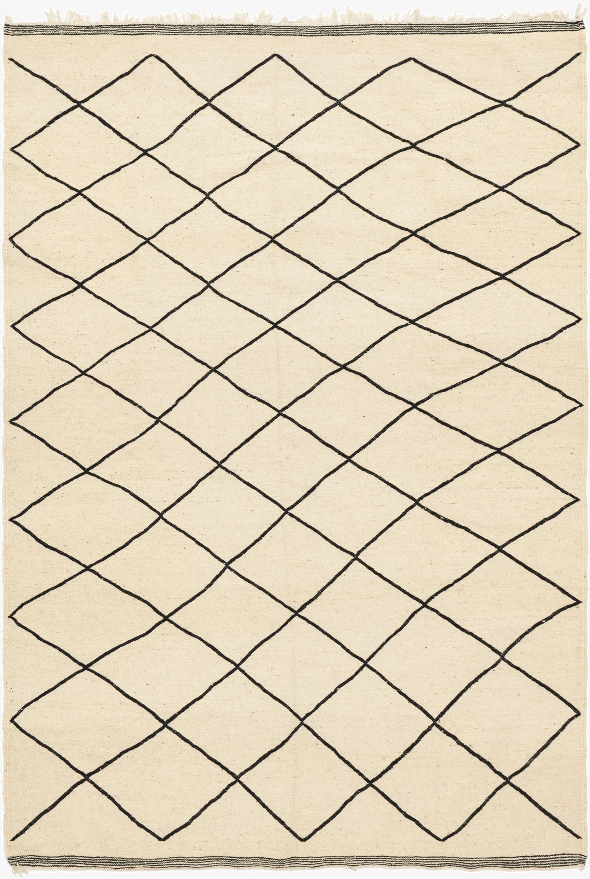  6' 8 x 10' 3  Hand Knotted Moroccan Wool Rug