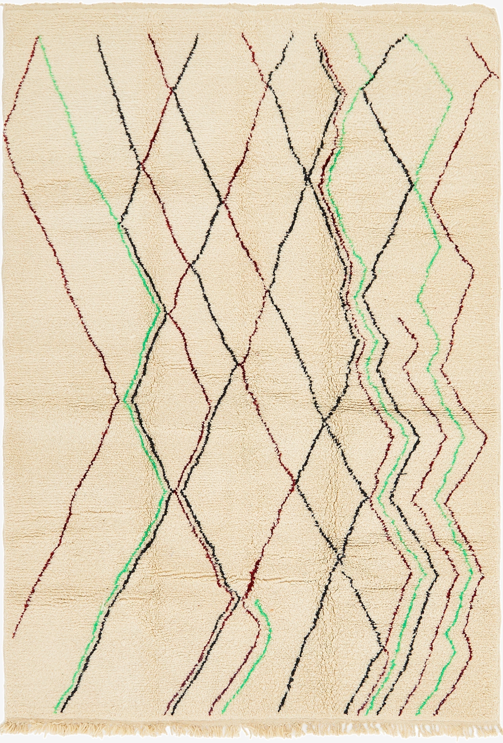  6' 7 x 10'  Hand Knotted Moroccan Wool Rug