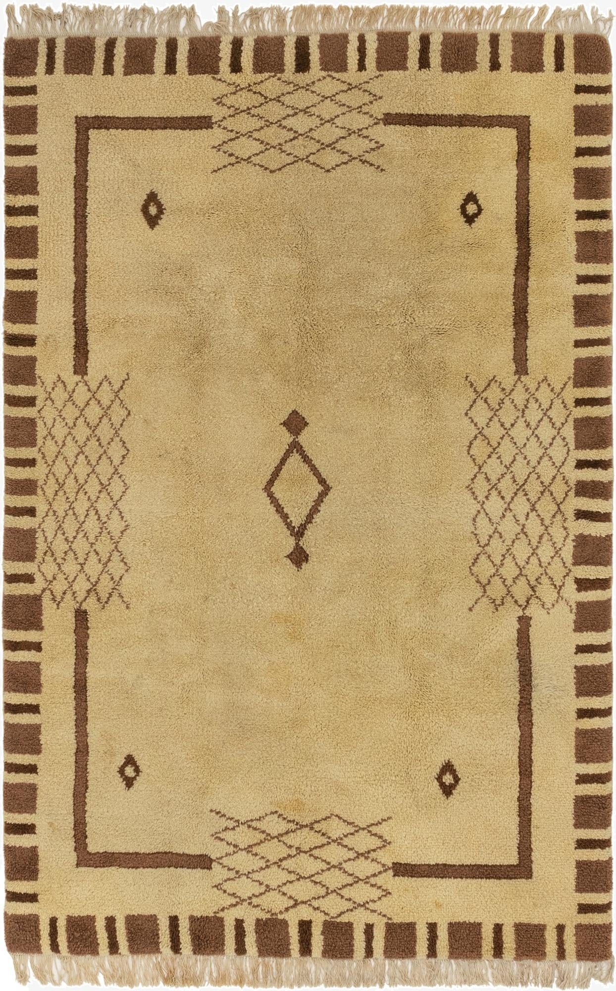  5' 6 x 8' 8  Hand Knotted Moroccan Wool Rug