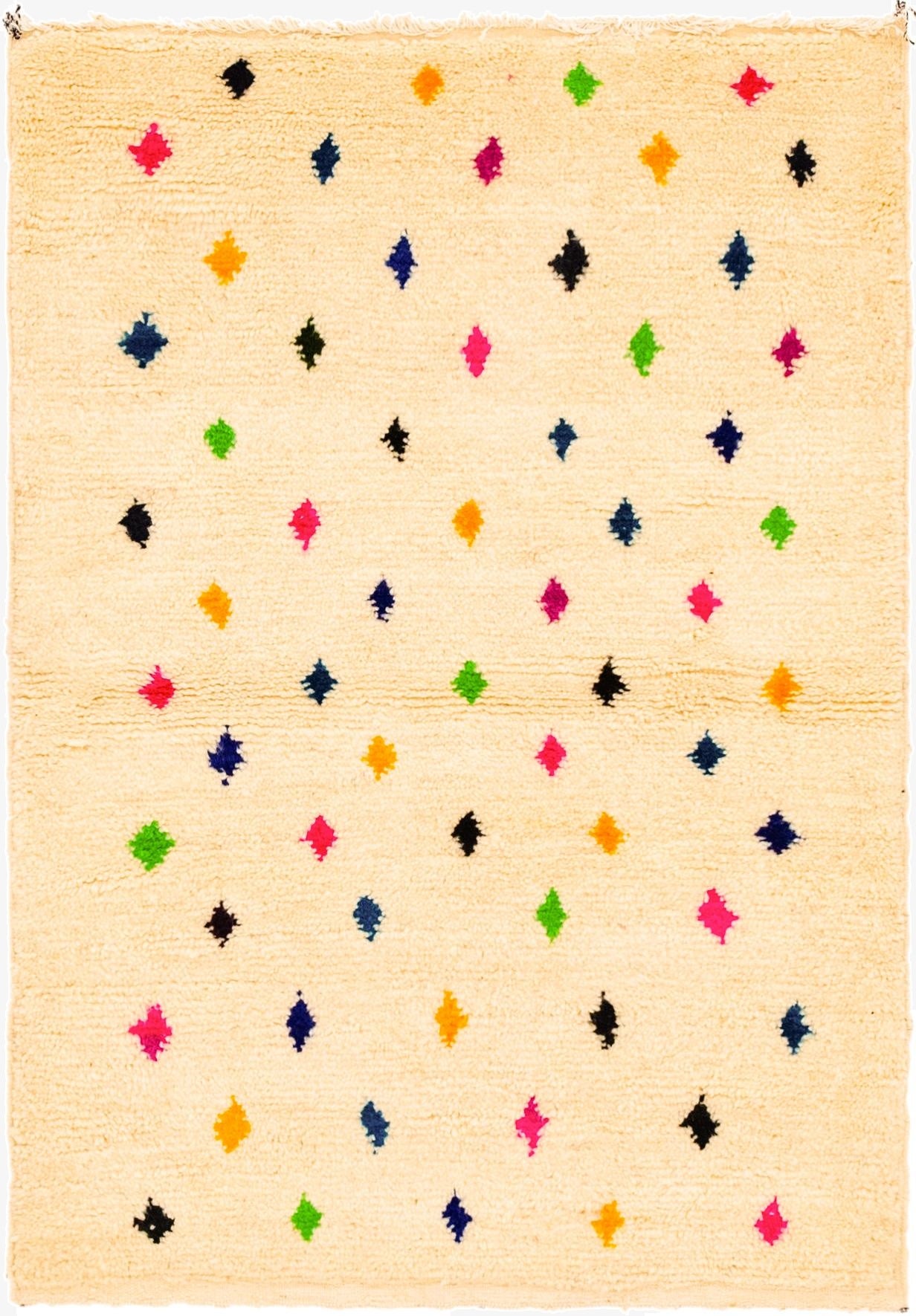  3' 6 x 4' 11  Hand Knotted Moroccan Wool Rug